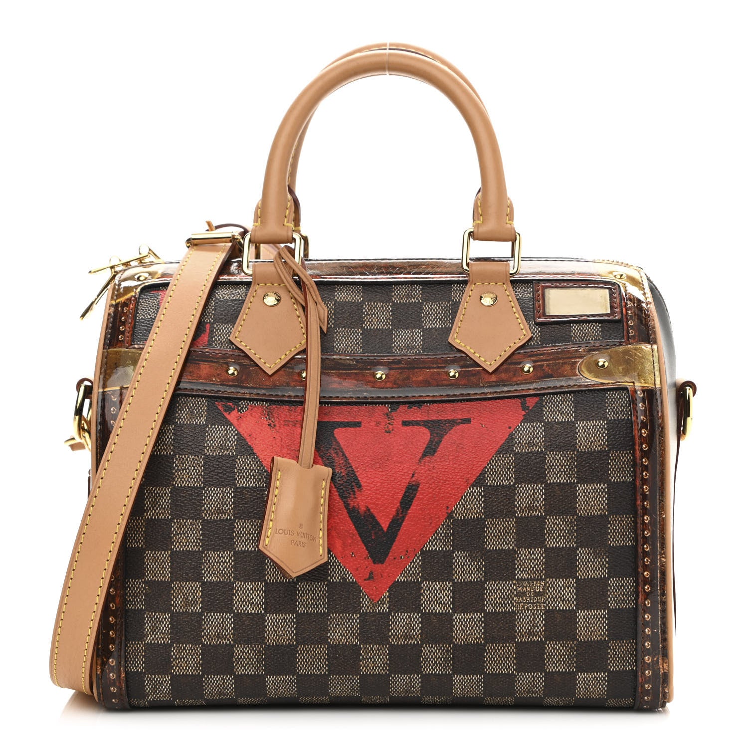Louis Vuitton Transformed Damier Ebene Time Trunk Speedy Bandouliere 25 Black 1 of 9