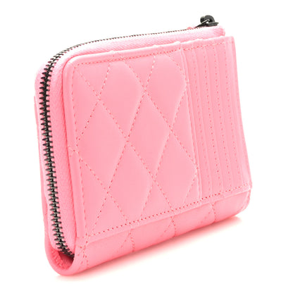 Chanel Caviar Quilted CC Zip Around Card Holder Rose 3 of 8