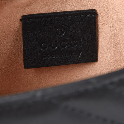 Gucci Calfskin Matelasse Super Mini GG Marmont Shoulder Bag Black 9 of 11
