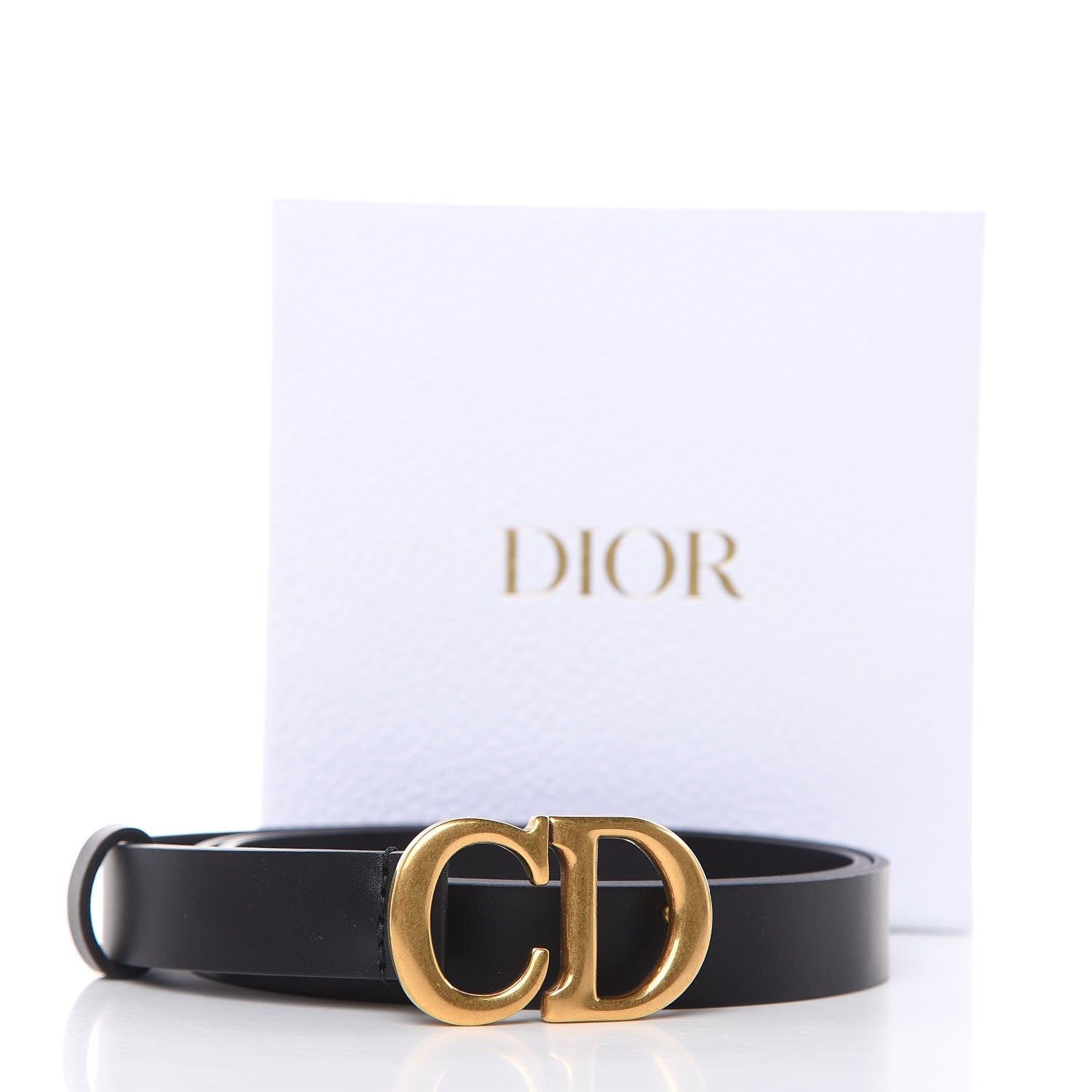 Christian Dior ブラックベルト Belt Black Grained Calfskin, 33 MM | DIOR