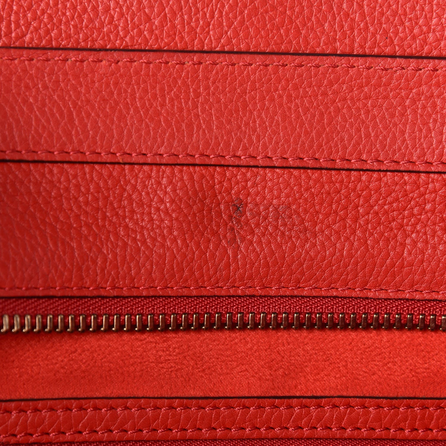 Celine Drummed Calfskin Mini Luggage Red 8 of 15