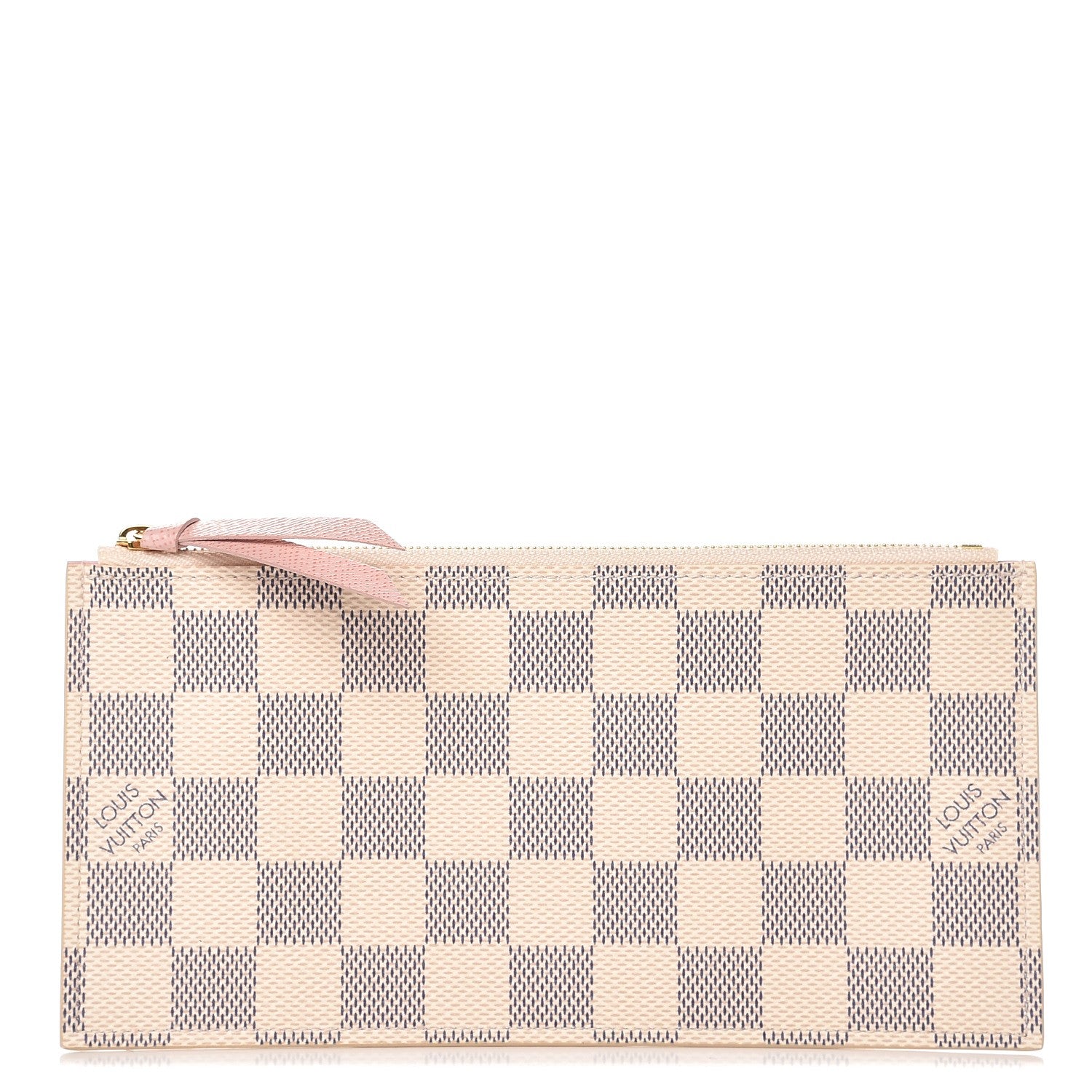 Louis Vuitton Damier Azur Felicie Chain Wallet Zippered Insert Rose Ballerine 1 of 6