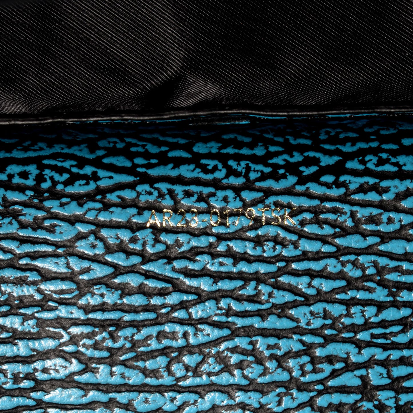 3.1 Shark Embossed Leather Medium Pashli Satchel Turquoise Black