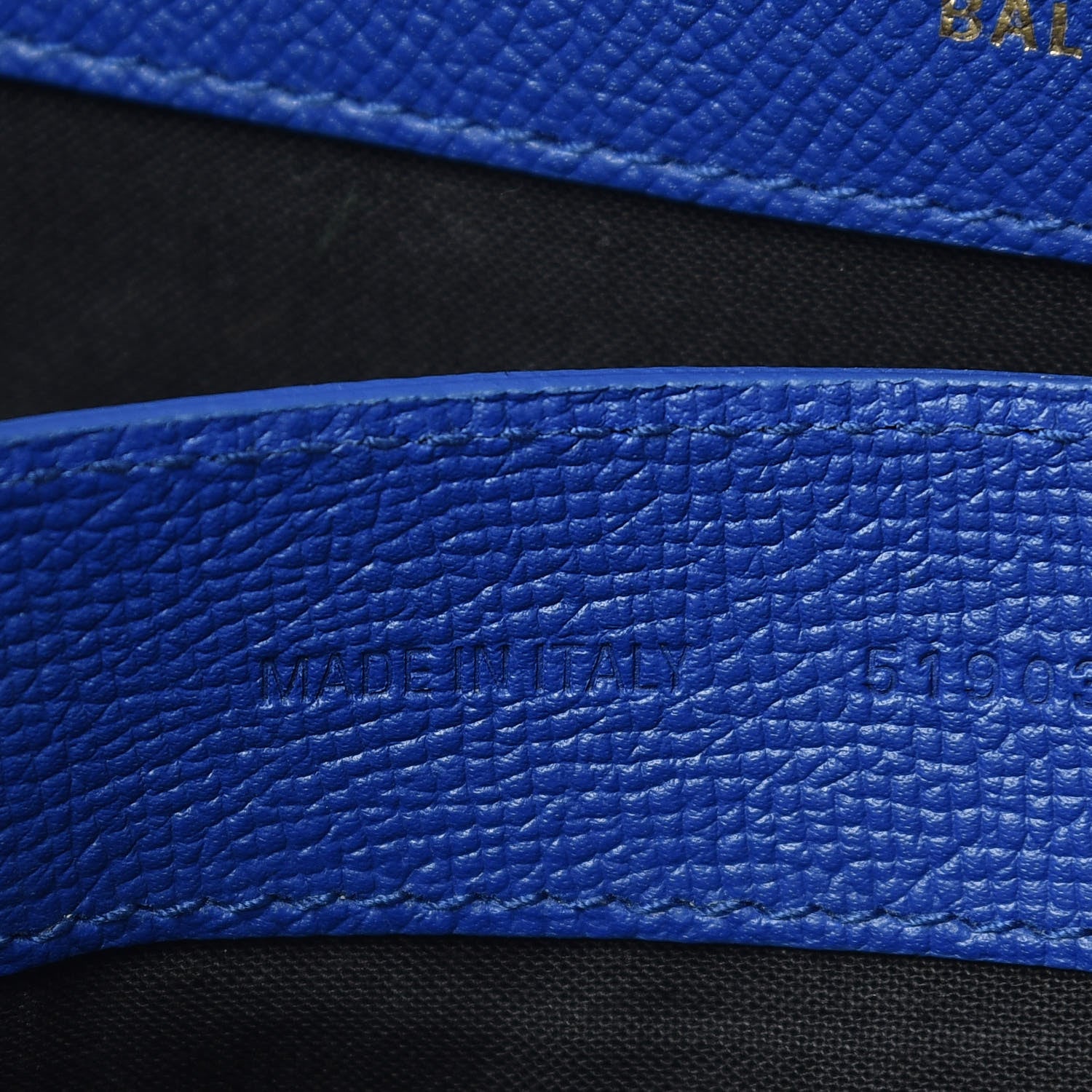 Balenciaga Signature Grained Calfskin Logo M Ville Top Handle Bag Bleu Roi White 1 of 14