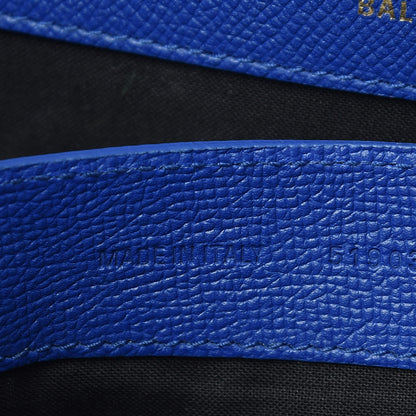 Balenciaga Signature Grained Calfskin Logo M Ville Top Handle Bag Bleu Roi White 1 of 14