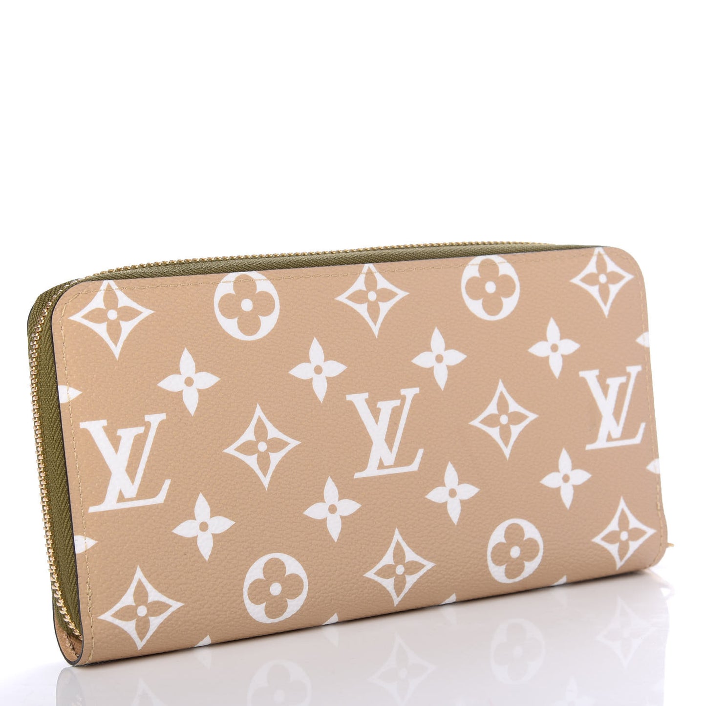 Monogram Giant Zippy Wallet Kaki White