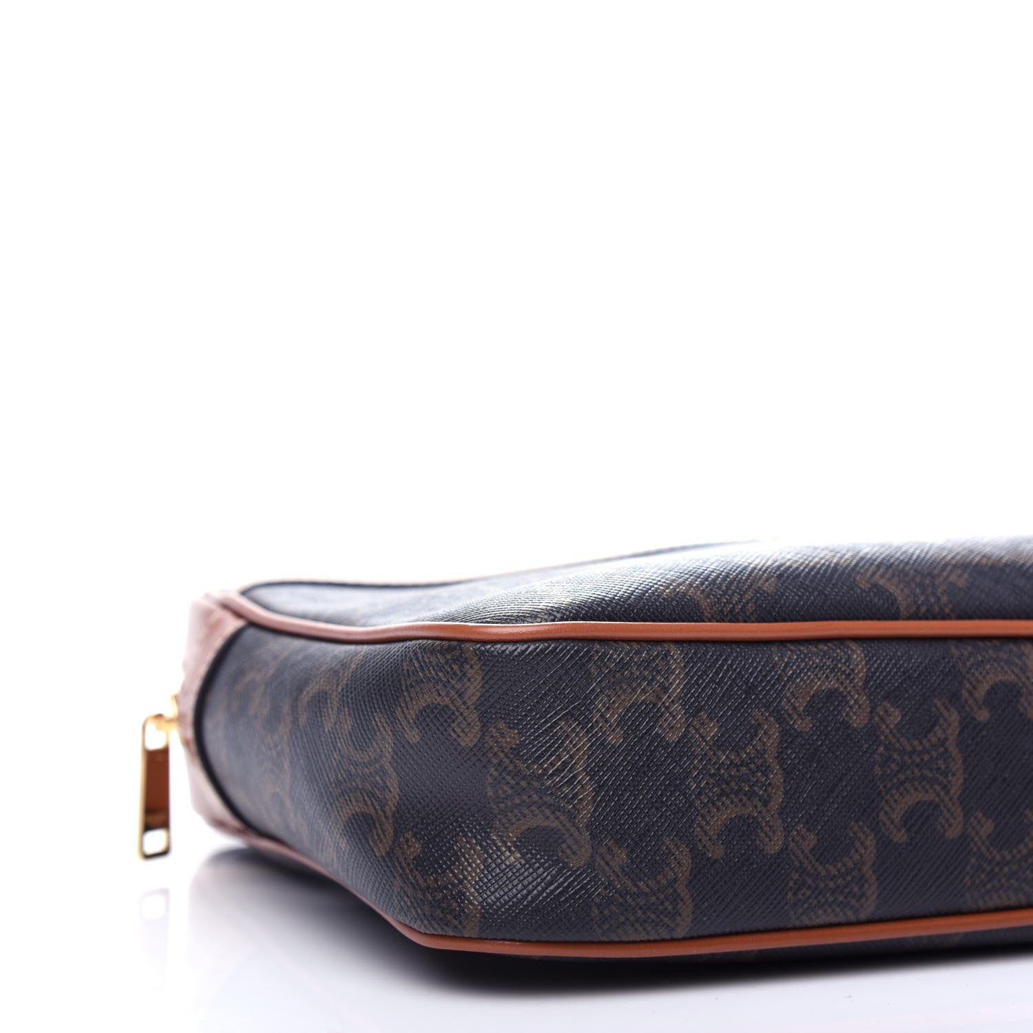 Celine Triomphe Canvas Calfskin Medium Patapans Tan 8 of 10
