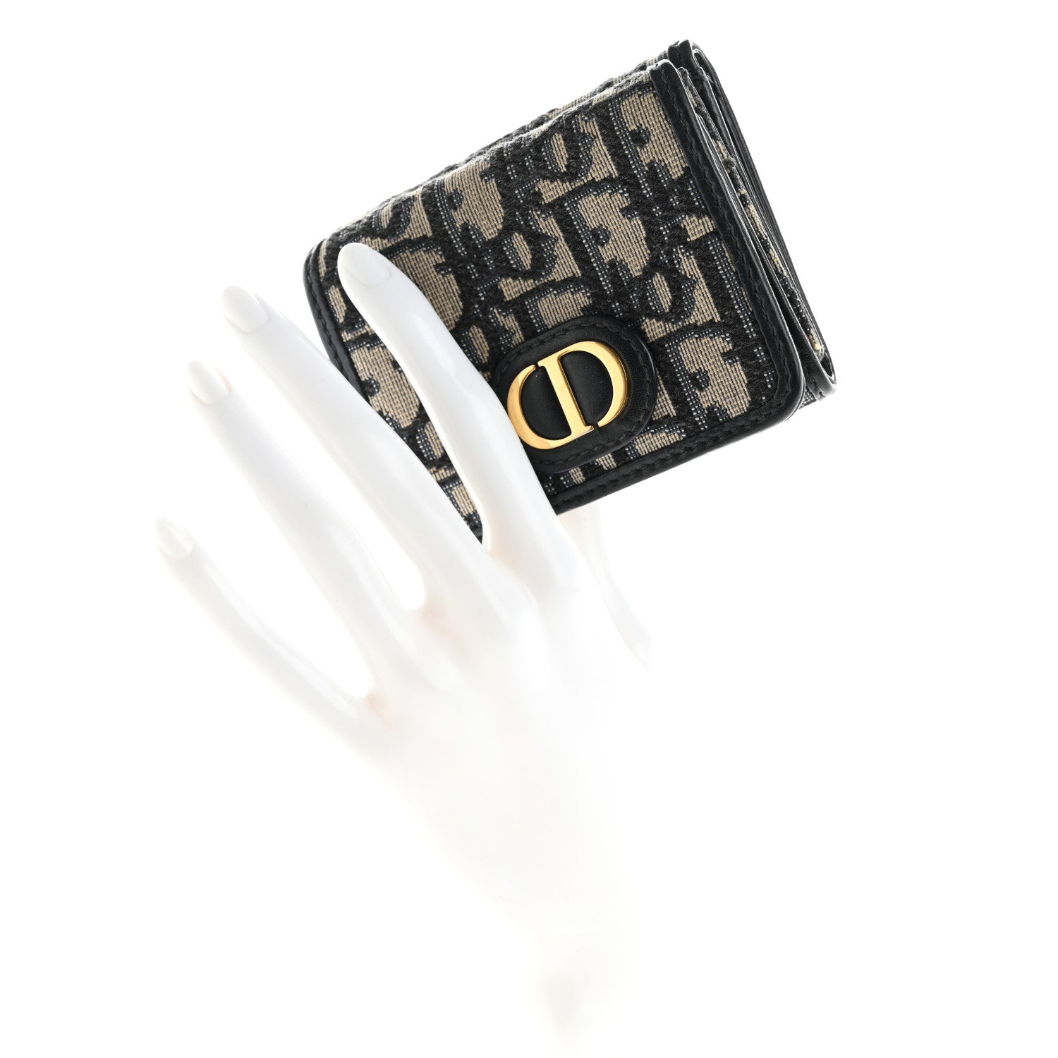 Christian Dior Oblique Compact Wallet Blue 2 of 12