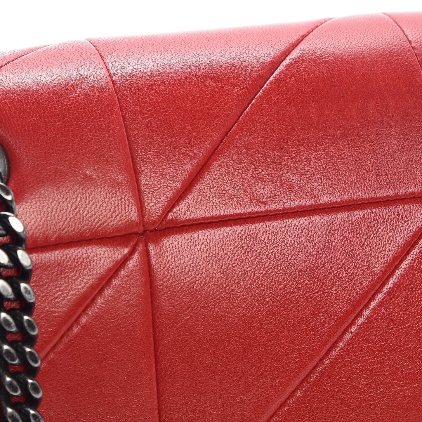 Lambskin Patchwork Monogram Medium Jamie Red