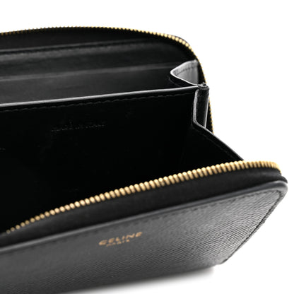 Celine Grained Calfskin Compact Zipped Wallet Black 7 of 8