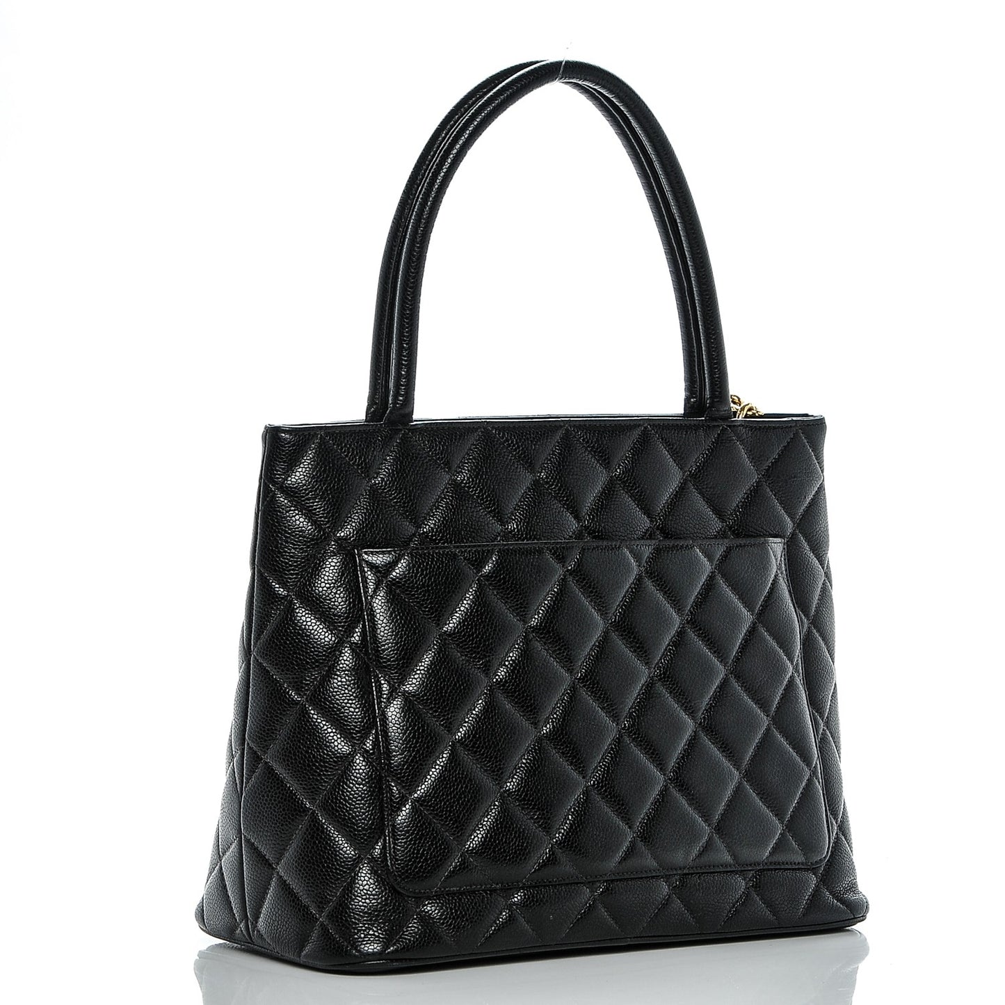 Caviar Quilted Medallion Tote Black