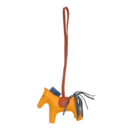 Hermes Milo Lambskin Grigri Rodeo Horse Bag Charm PM Jaune D'Or Bleu Agate Cornaline 1 of 4