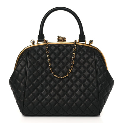 Chanel Calfskin Quilted Paris Rome Colosseum Lock Bag Black 1 of 8
