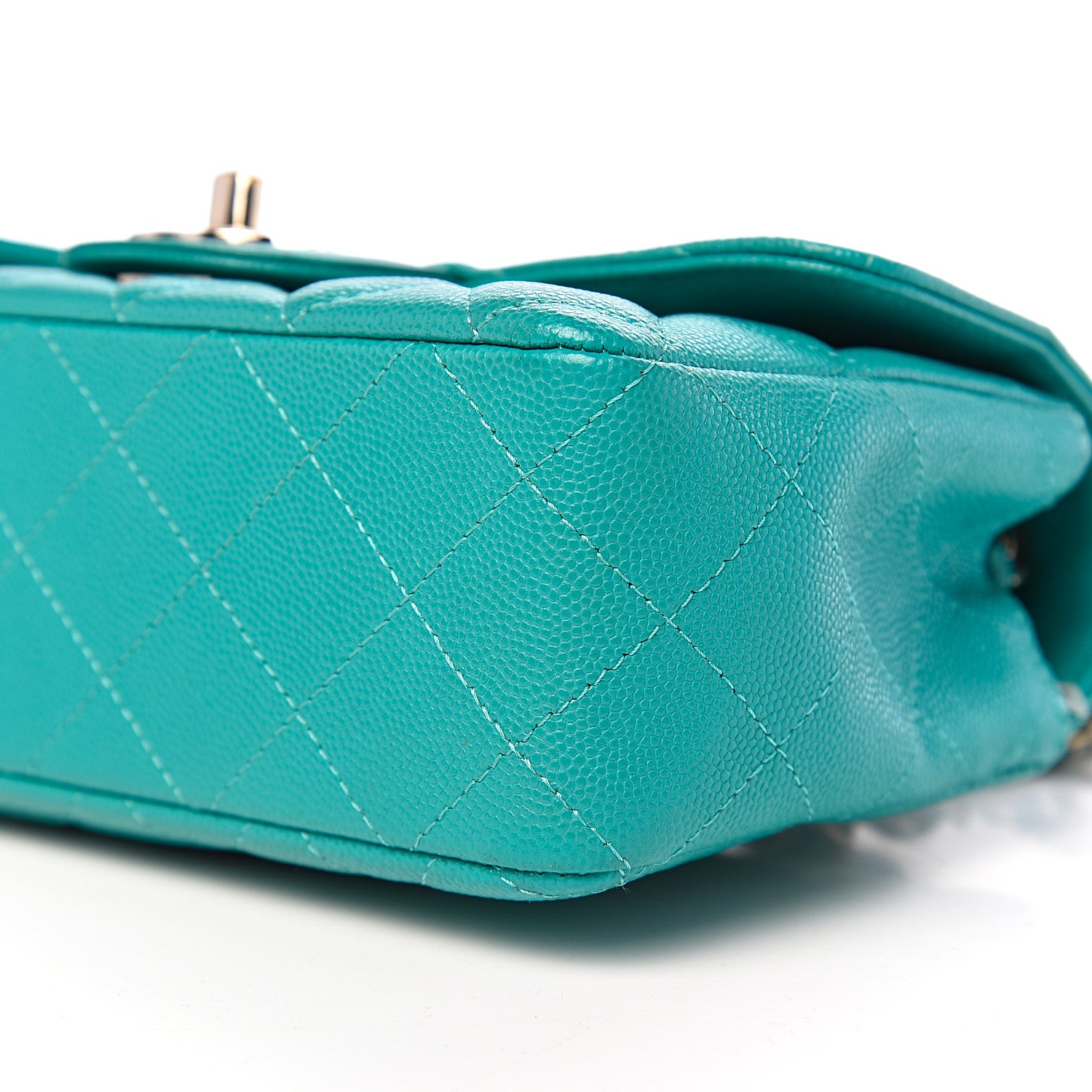 Chanel Caviar Quilted Mini Rectangular Flap Turquoise 8 of 10