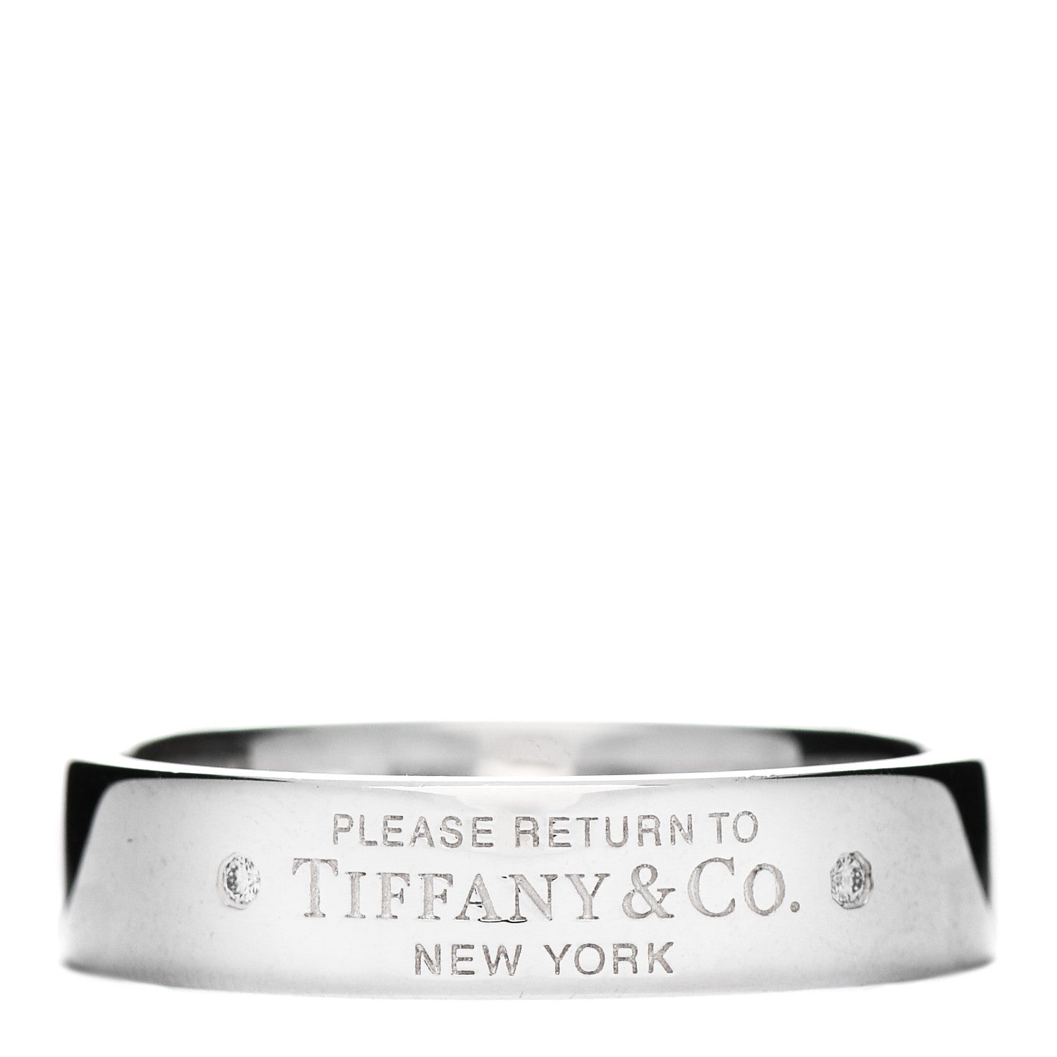 Tiffany Sterling Silver Diamond Return to Tiffany Narrow Ring 67 12 1 of 4