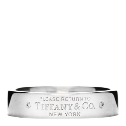 Tiffany Sterling Silver Diamond Return to Tiffany Narrow Ring 67 12 1 of 4