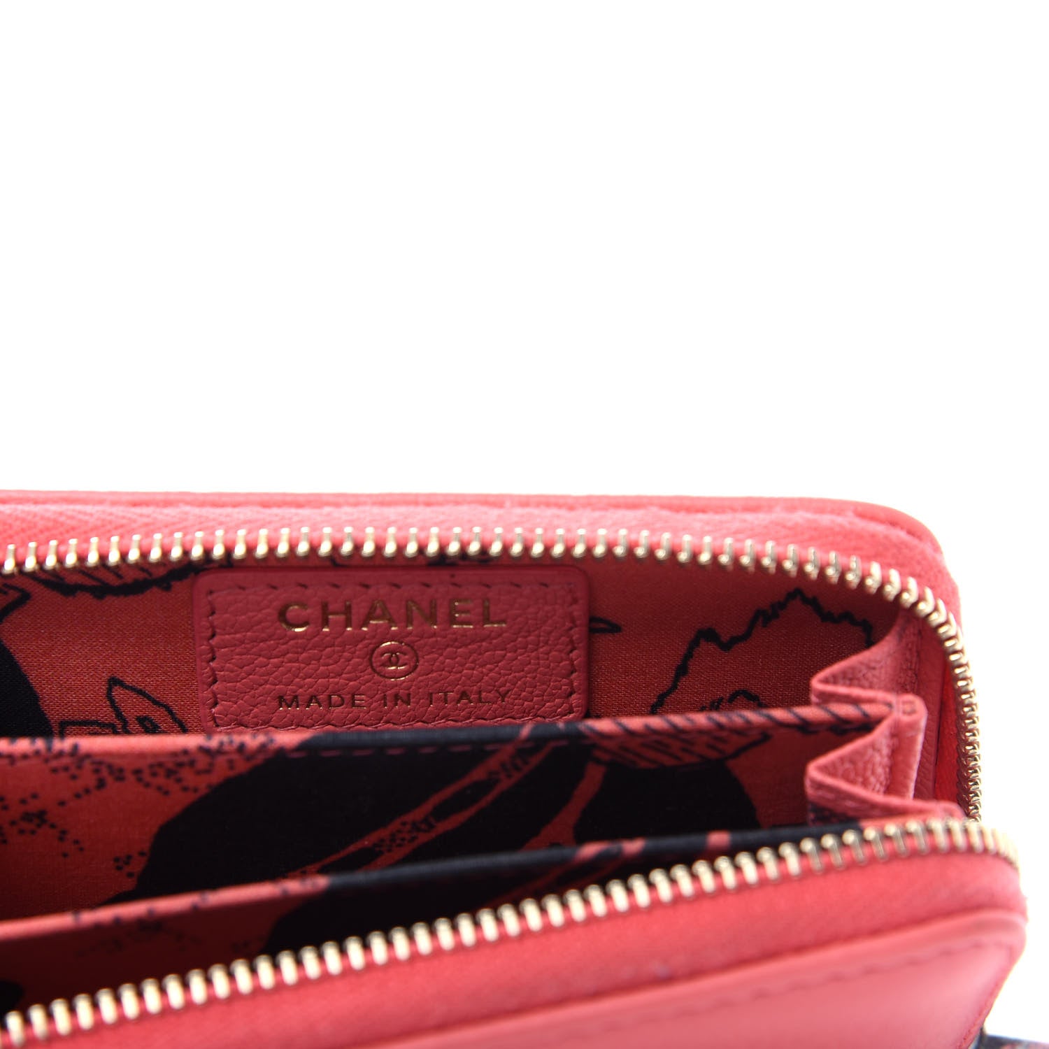 Chanel Goatskin Camellia Zip Coin Purse Pink 6 of 9