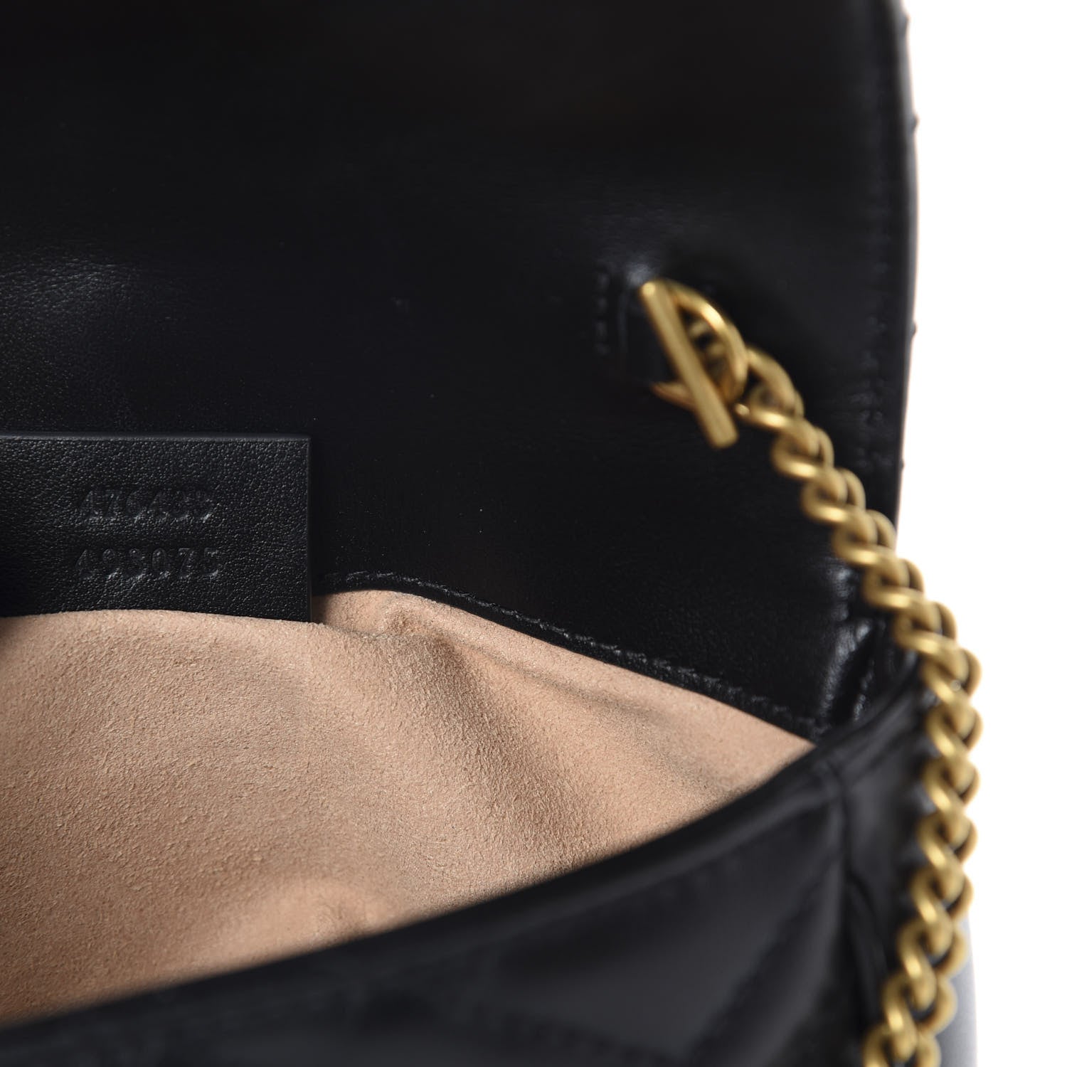 Gucci Calfskin Matelasse Super Mini GG Marmont Shoulder Bag Black 9 of 11