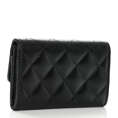 Chanel Caviar Quilted Chain CC Flap Card Holder Black 3 of 9