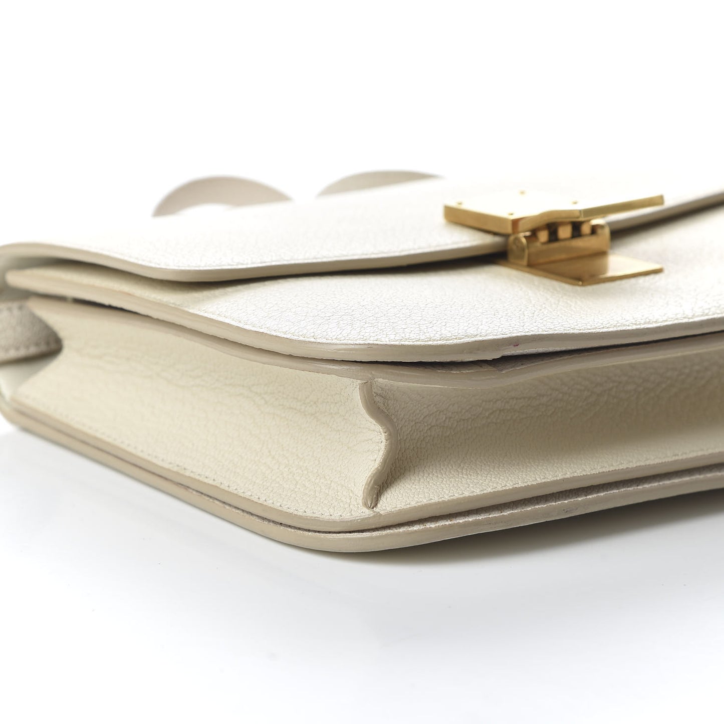 Goatskin Medium Classic Box Flap Bag White