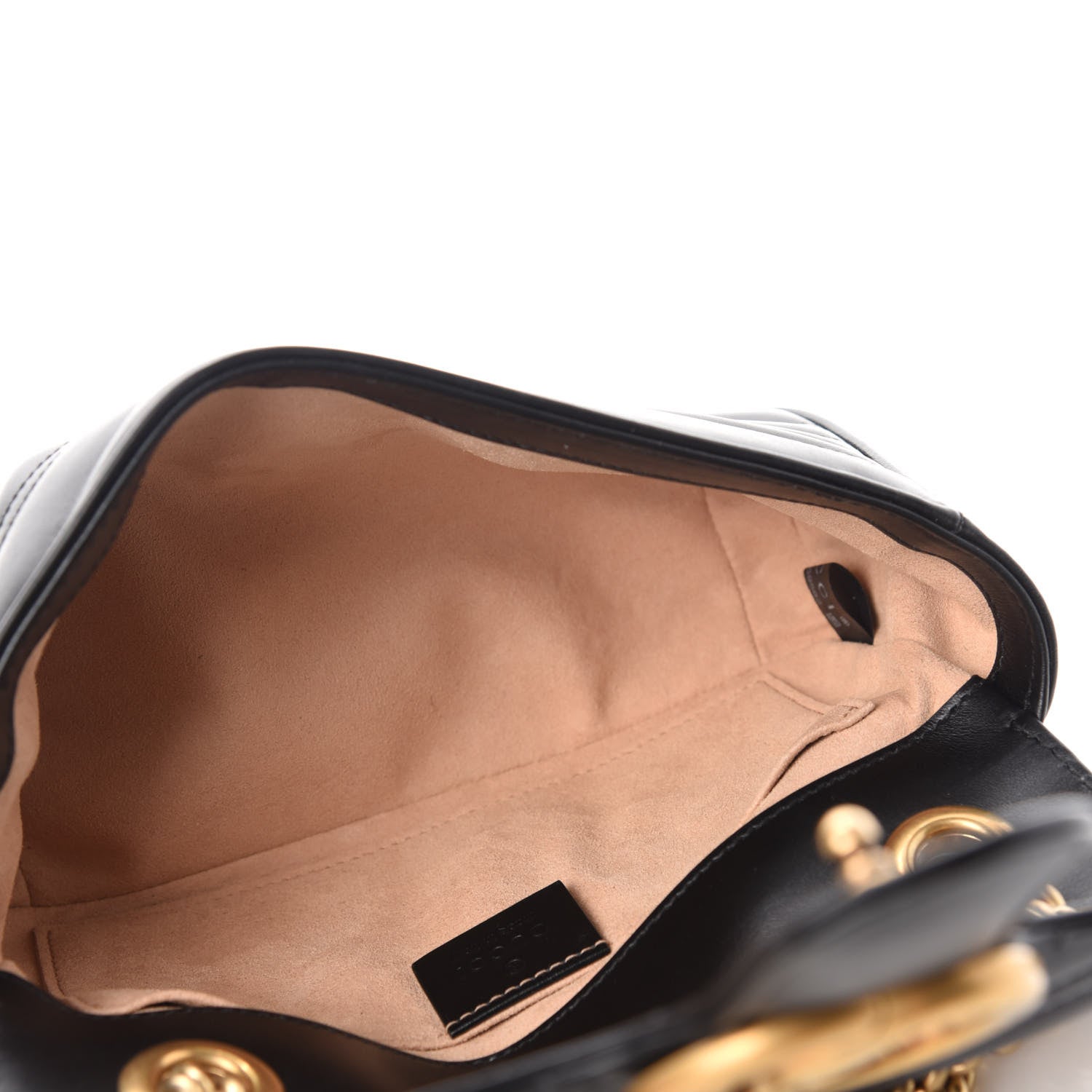 Gucci Calfskin Matelasse Mini GG Marmont Shoulder Bag Black 5 of 11