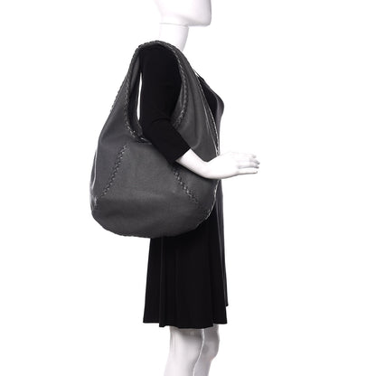 Bottega Veneta Cervo Deerskin Large Hobo Light Grey 2 of 12