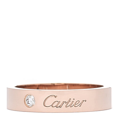 Cartier 18K Pink Gold Diamond 4mm C De Cartier Wedding Band Ring 51 5.75 1 of 6