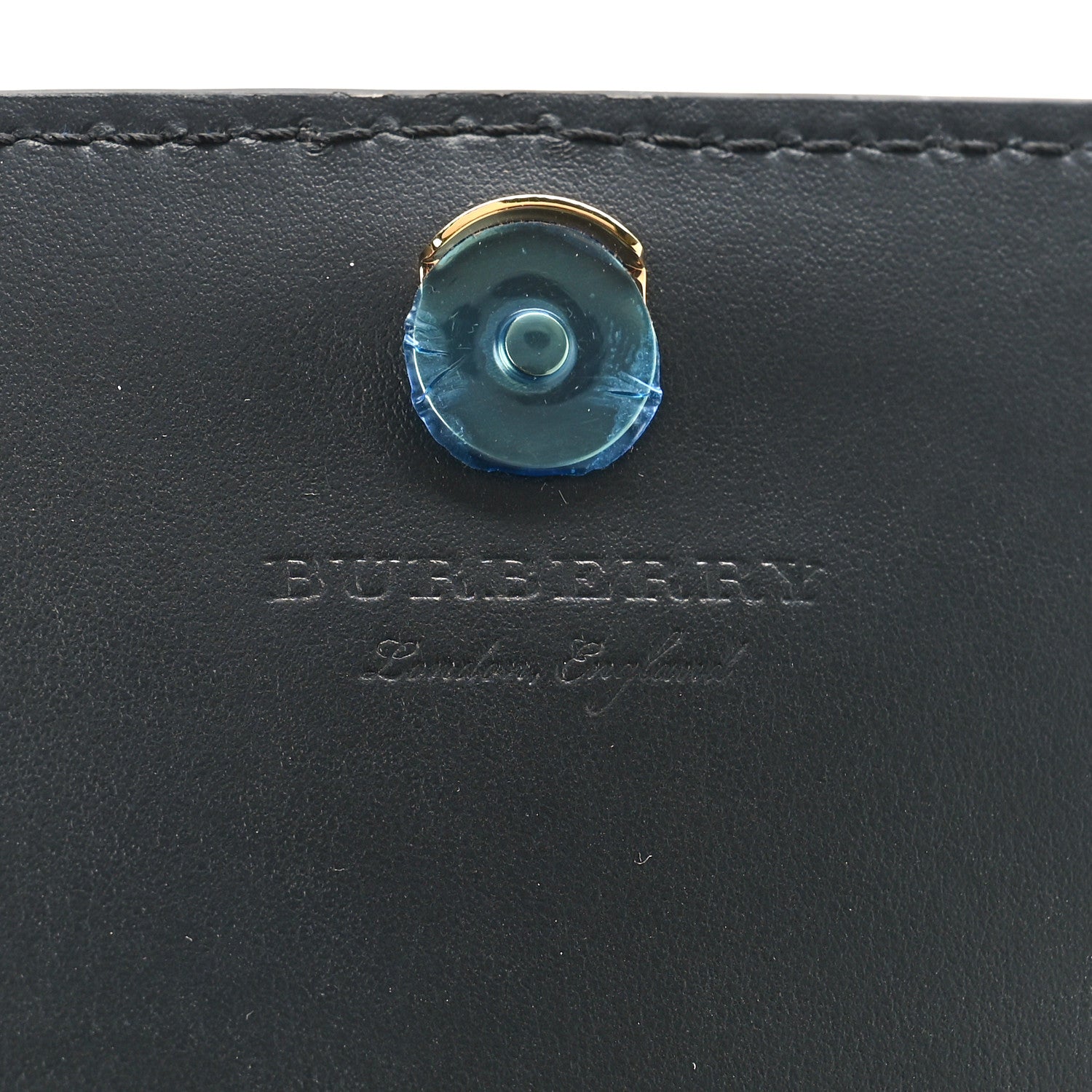 Burberry Derby Calfskin House Check Wallet On Chain Black 6 of 8