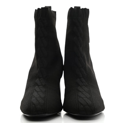 Hermes Knit Calfskin Volver Ankle Boots 37.5 Black 2 of 8