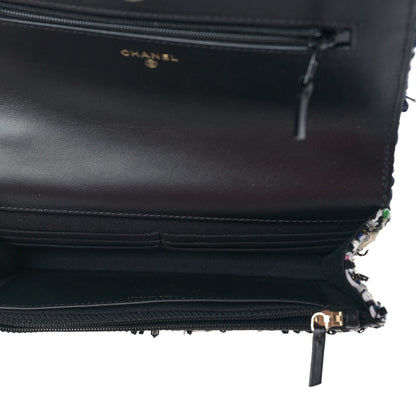 Chanel Tweed Quilted Chanel 19 Wallet On Chain WOC Black White Multicolor 5 of 10