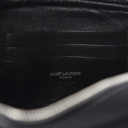 Saint Laurent Grain De Poudre Matelasse Monogram Mini Lou Camera Bag Black 8 of 10