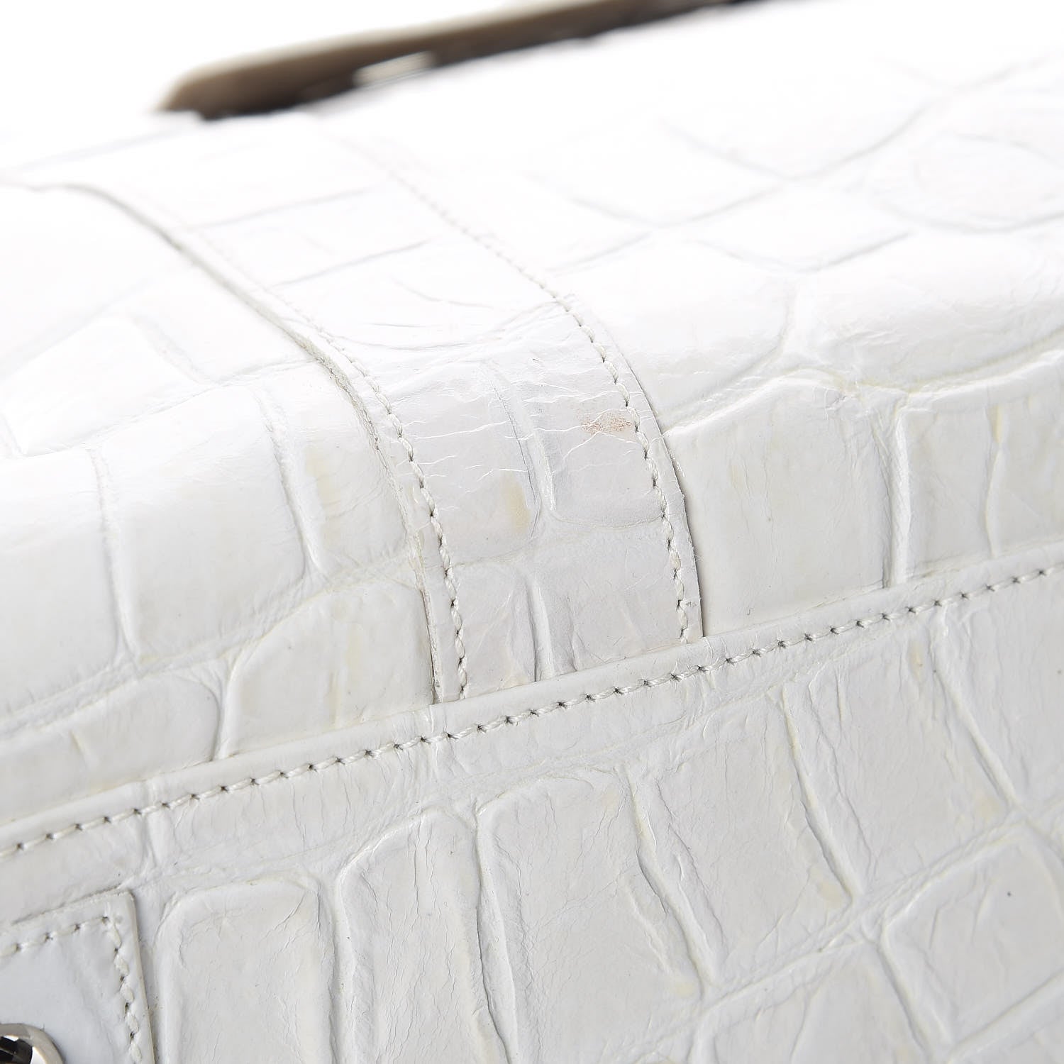 Mulberry Calfskin Crocodile Embossed Bayswater White 18 of 19