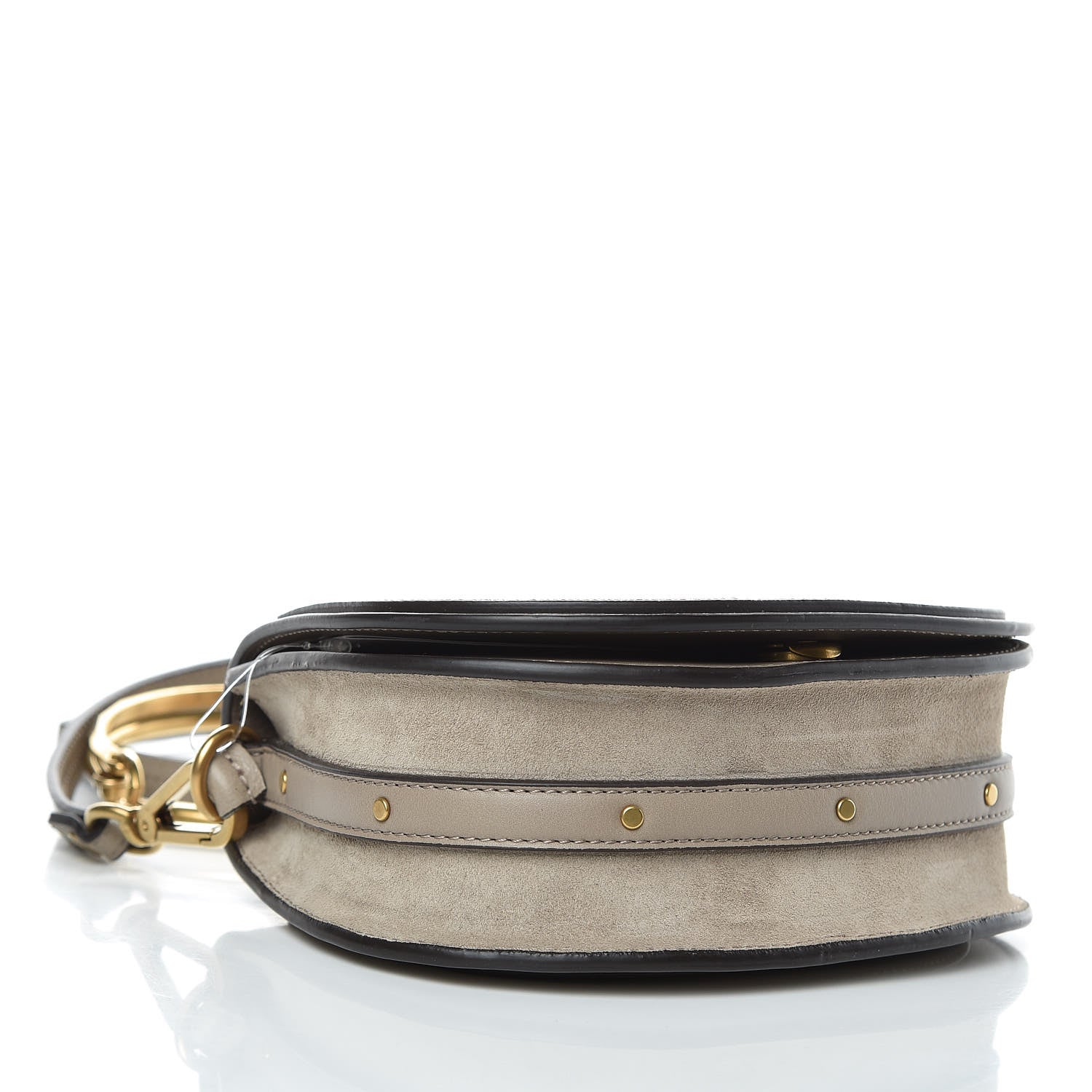 Chloe Calfskin Suede Small Nile Bracelet Bag Motty Grey 4 of 8