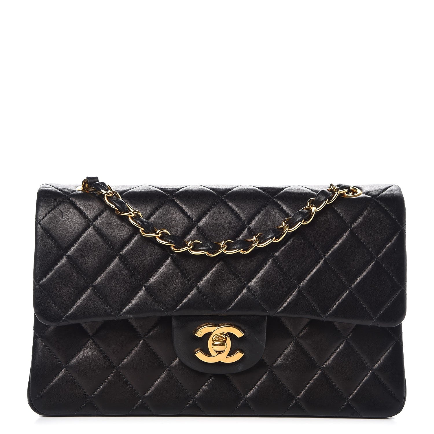 Chanel Lambskin Quilted Small Double Flap Black 1 of 10