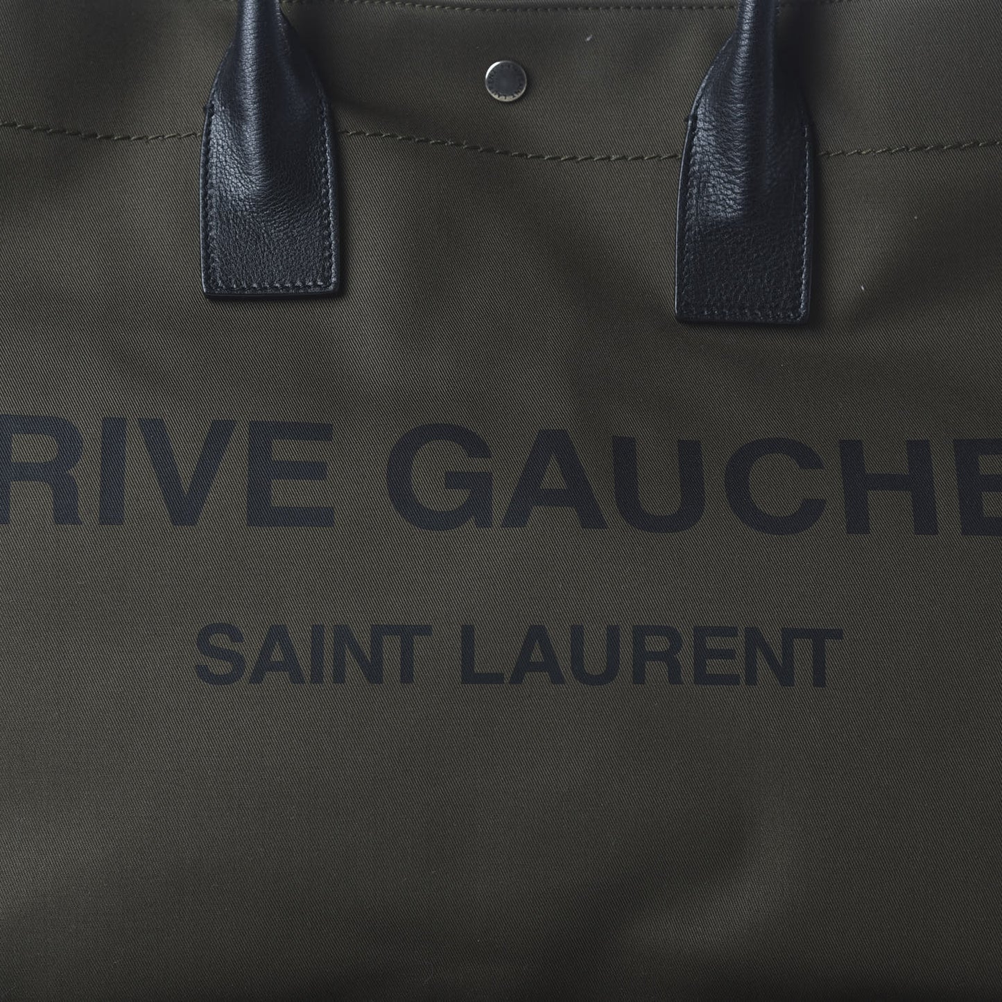 Linen Calfskin Rive Gauche Tote Khaki