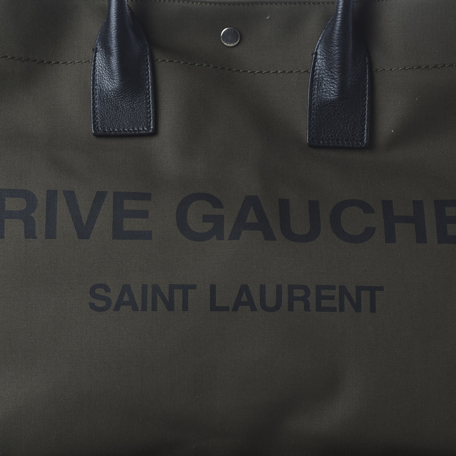 Saint Laurent Linen Calfskin Rive Gauche Tote Khaki 9 of 9