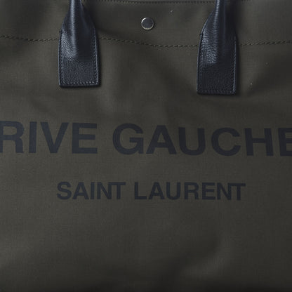 Saint Laurent Linen Calfskin Rive Gauche Tote Khaki 9 of 9