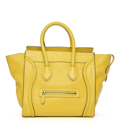Celine Drummed Calfskin Mini Luggage Citron 1 of 7