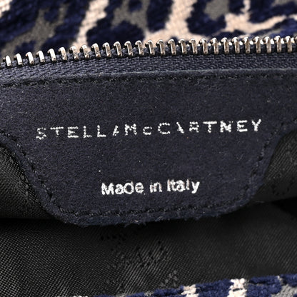 Stella McCartney Cotton Canvas Leopard Big Falabella Fold Over Tote Grey 7 of 10