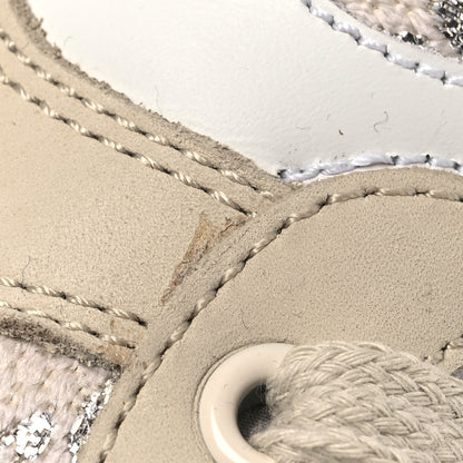 Gucci Calfskin Lame GG Monogram Web Womens Screener Sneakers 40 Gardenia Silver Dusty Milk White 14 of 14