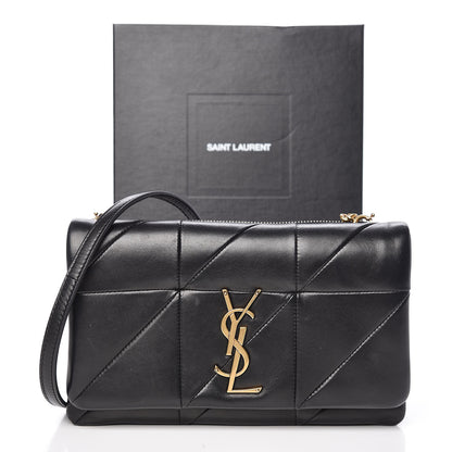 Saint Laurent Lambskin Patchwork Monogram Jamie Chain Wallet Black 11 of 11