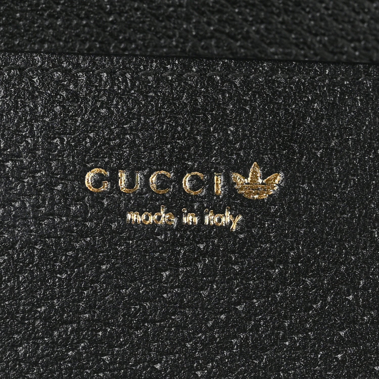 Gucci X ADIDAS Monogram Textured Dollar Calfskin Trefoil Embossed Wallet On Chain Hibiscus Red Off White Black 6 of 11