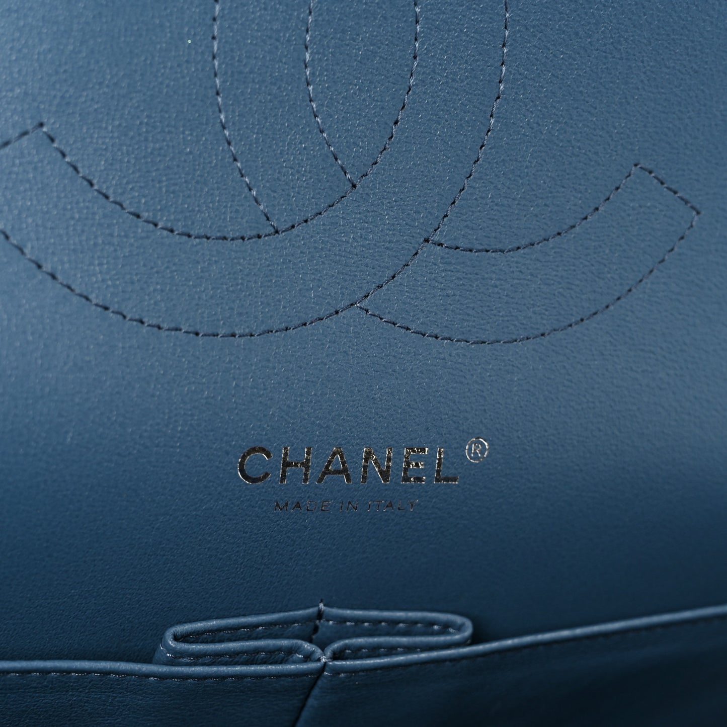Caviar Quilted Jumbo Double Flap Blue