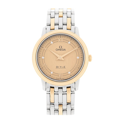 Omega Stainless Steel 18K Red Gold 27mm De Ville Prestige Quartz Watch Champagne 424.20.27.60.52.003 1 of 5