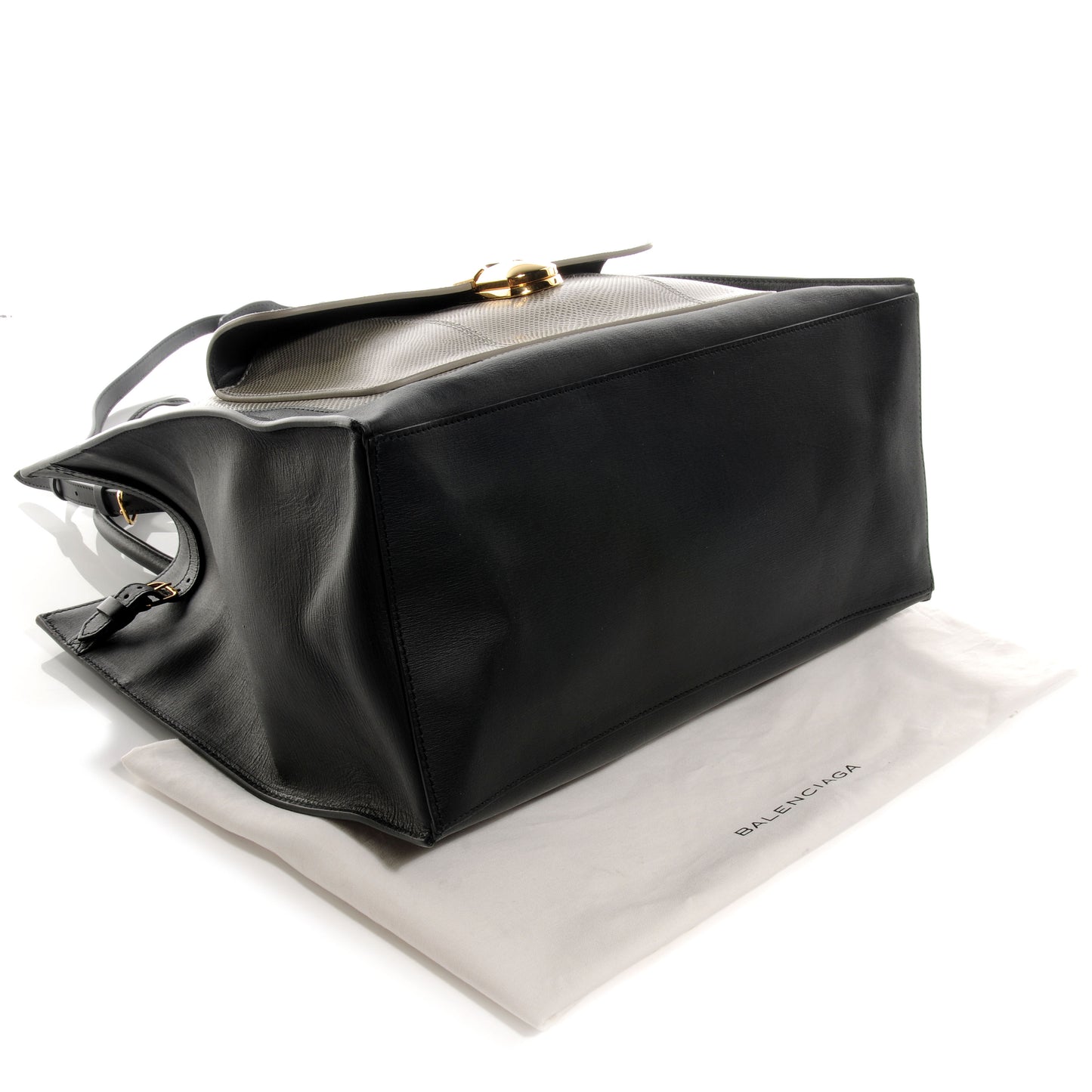 Snakeskin Agneau Padlock Black