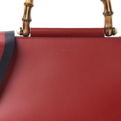 Gucci Nappa Bamboo Web Small Nymphaea Top Handle Bag Hibiscus Red 10 of 10