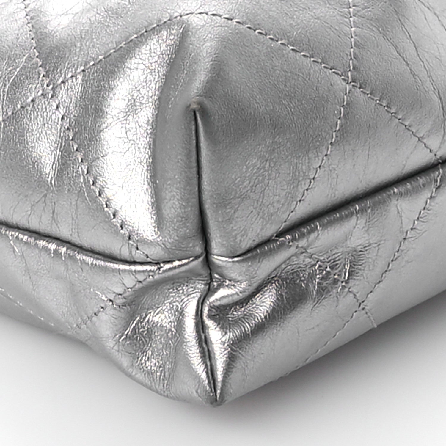 Chanel Metallic Calfskin Quilted Small Chanel 22 Silver 10 of 13