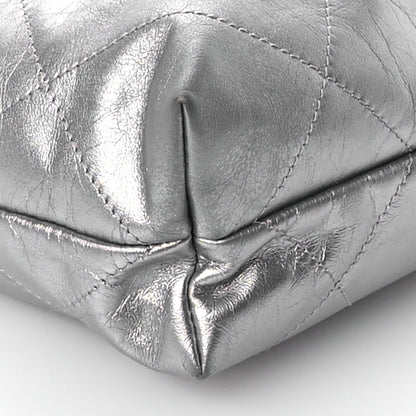Chanel Metallic Calfskin Quilted Small Chanel 22 Silver 10 of 13