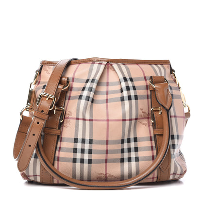 Burberry Haymarket Check Small Northfield Tote Camel 1 of 9