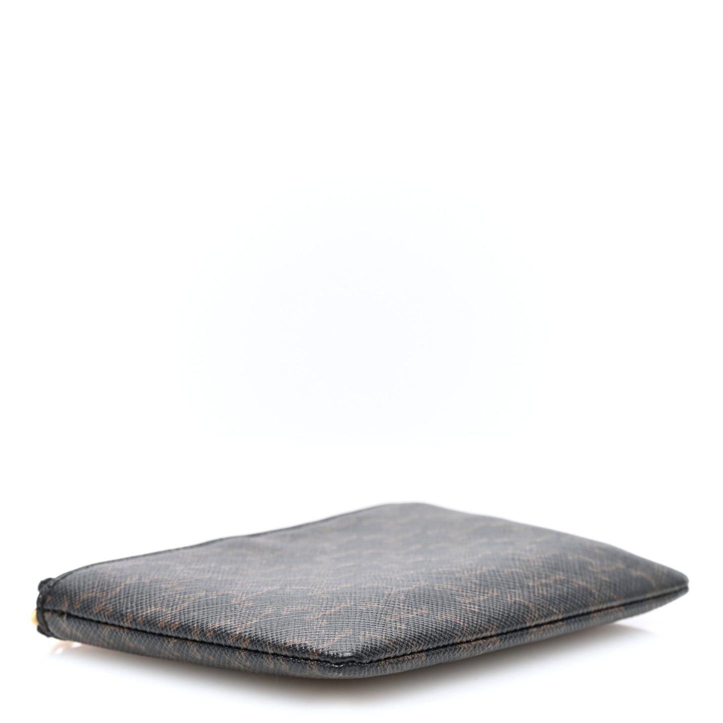 Triomphe Canvas Coin and Card Pouch With Hook Black